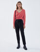 Women’s chevron pointelle pure cashmere sweater-6