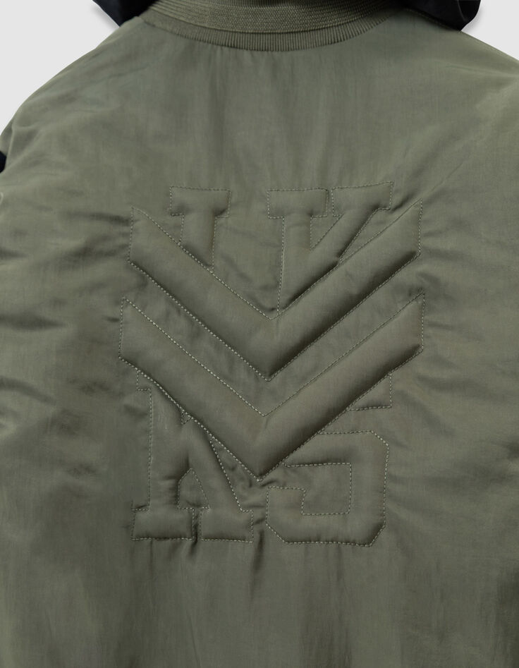 Khaki Jungenjacke Karo-Ärmeln und Bomberjacke-9 Khaki Jungenjacke Karo-Ärmeln und Bomberjacke-9