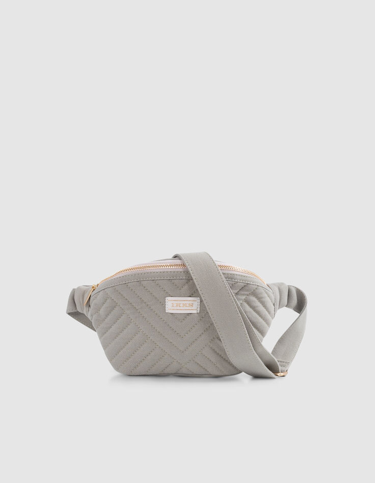 Khaki quilted belt bag for girl-3