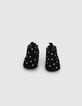 Boots noirs cuir velours à étoiles argent bébé fille -2