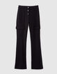 Women’s black combat-style flared trousers-4