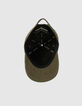 Kaki pet in ribfluweel met studs Dames-6