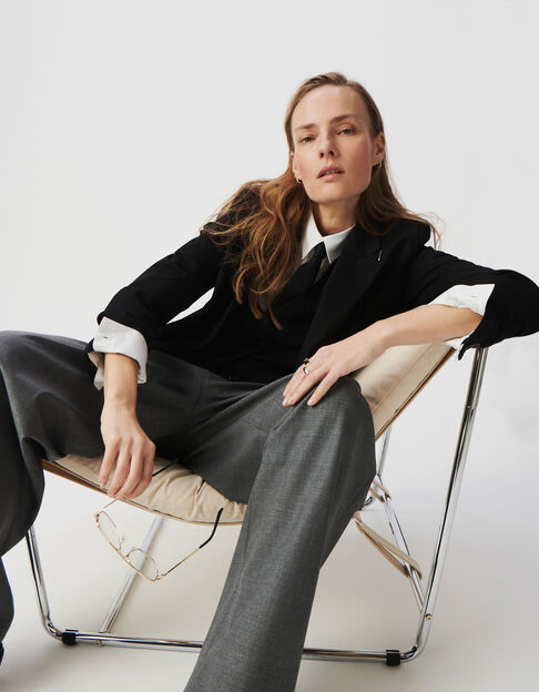 Women’s black Milano knit wide-fit suit jacket - IKKS