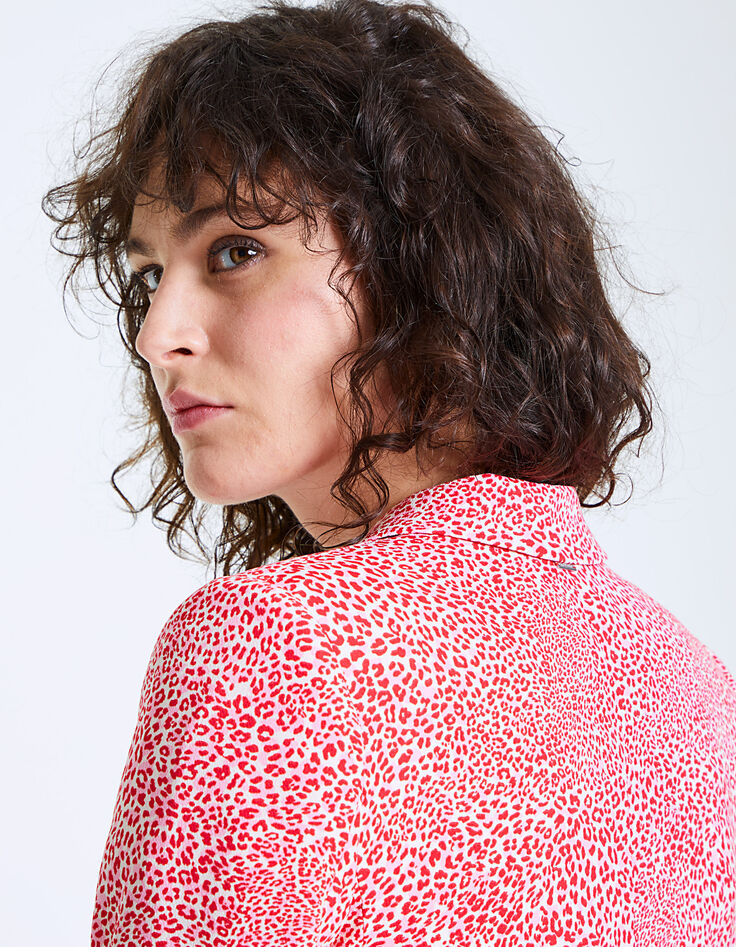 Veste tailleur mi-longue en crêpe imprimé femme-5