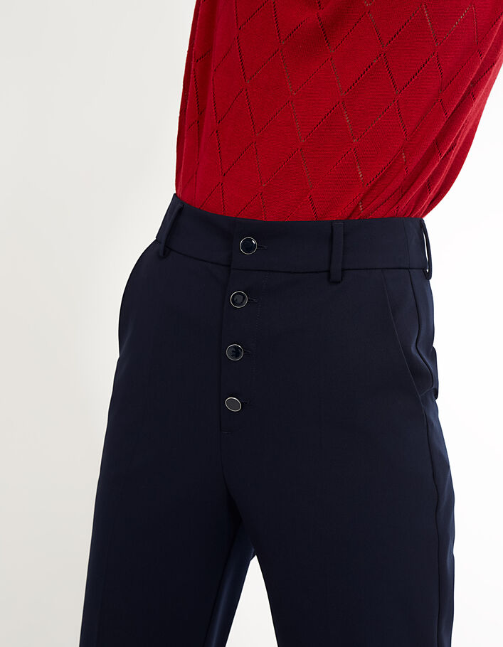 Pantalon bleu marine à braguette boutons I.Code - IKKS