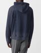 Cardigan encre &agrave; capuche molleton zipp&eacute; Homme-3
