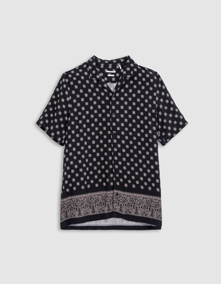 Zwart REGULAR overhemd print Balinese motieven Heren-5 Zwart REGULAR overhemd print Balinese motieven Heren-5