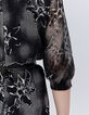 Robe noire imprimé dandy flower écru Femme-6