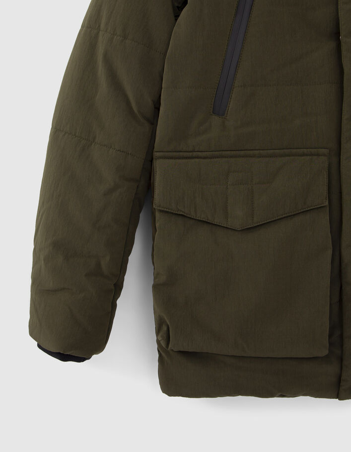 Parka kaki maxi zips waterproof garçon-5