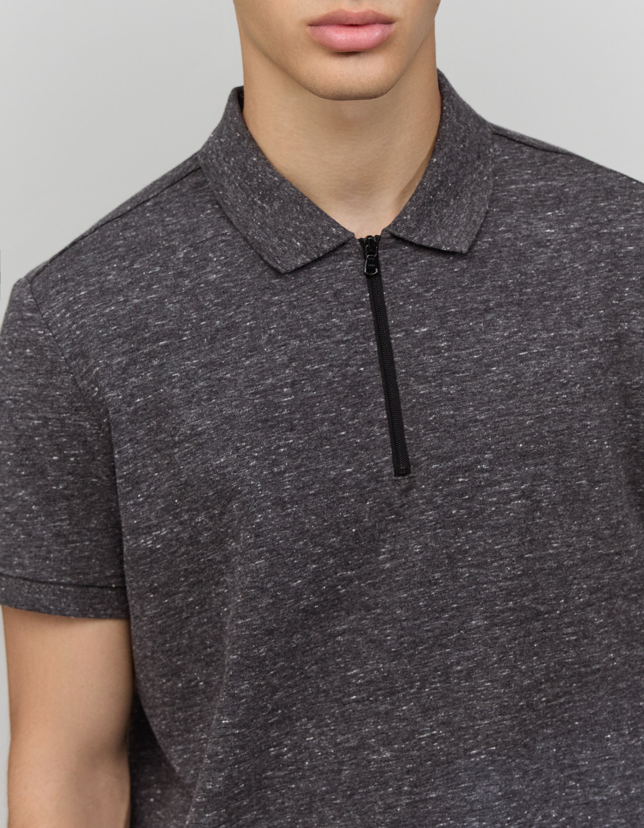 Men's DRY FAST graphite zip polo shirt