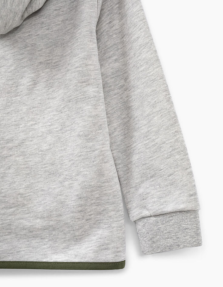 Sweat mastic chiné avec print et badge garçon -5