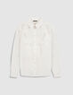 Chemise blanche broderies fleurs Femme-6