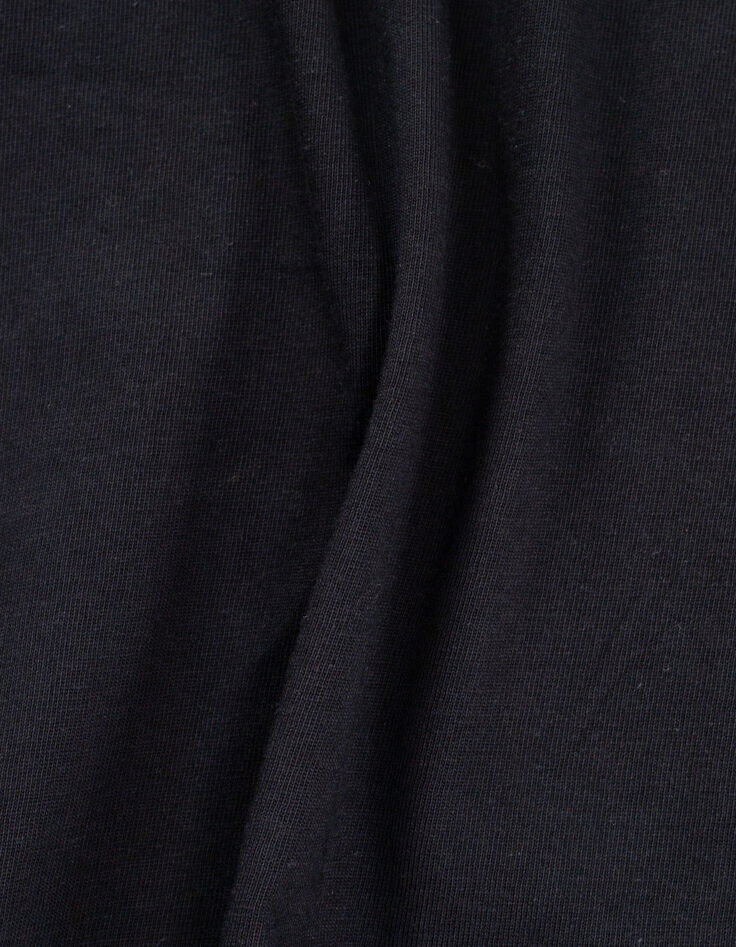 Black t-shirt with velour flocked message for girl-6 Black t-shirt with velour flocked message for girl-6