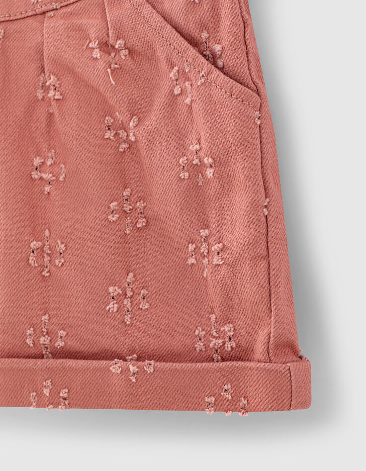 Shorts vaqueros rosa empolvado efecto used para ni&ntilde;a-4