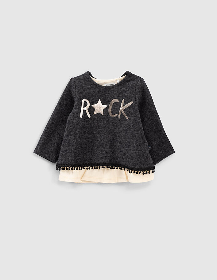 Graues 2-in-1-Sweatshirt und Shirt für Babymädchen - IKKS