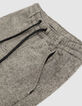Boy's grey herringbone knit pants-6