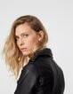 Schwarze Lederjacke mit Nietendetails-5