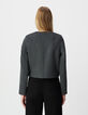 Women’s grey woolcloth box jacket with diamanté buttons-3