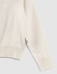 Pull &eacute;cru &agrave; capuche en tricot fille-6