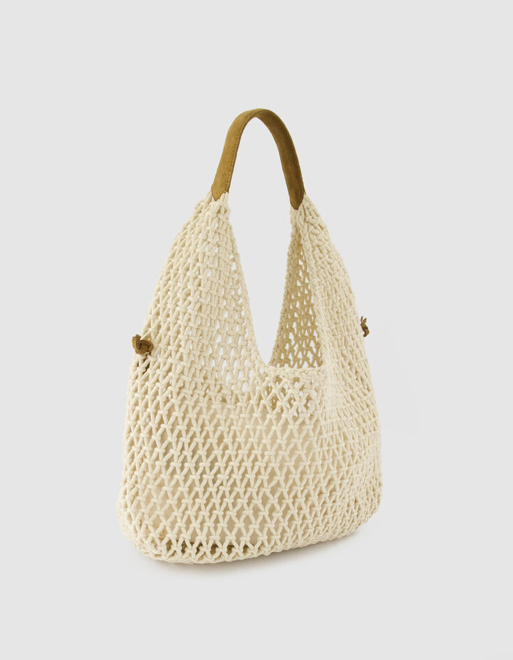 El bolso hobo de ganchillo beige Mujer-2