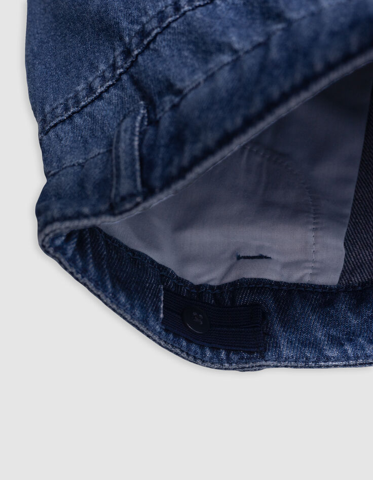 Waterless blue LARGE jeans with marked pleats for girl-9