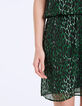 Fitted V-neck leopard print voile dress -6