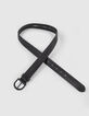 Ceinture noire en cuir relief tressage Homme-5