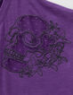 Violettes Damen-T-Shirt mit Totenkopfstickerei und T&uuml;ll-2