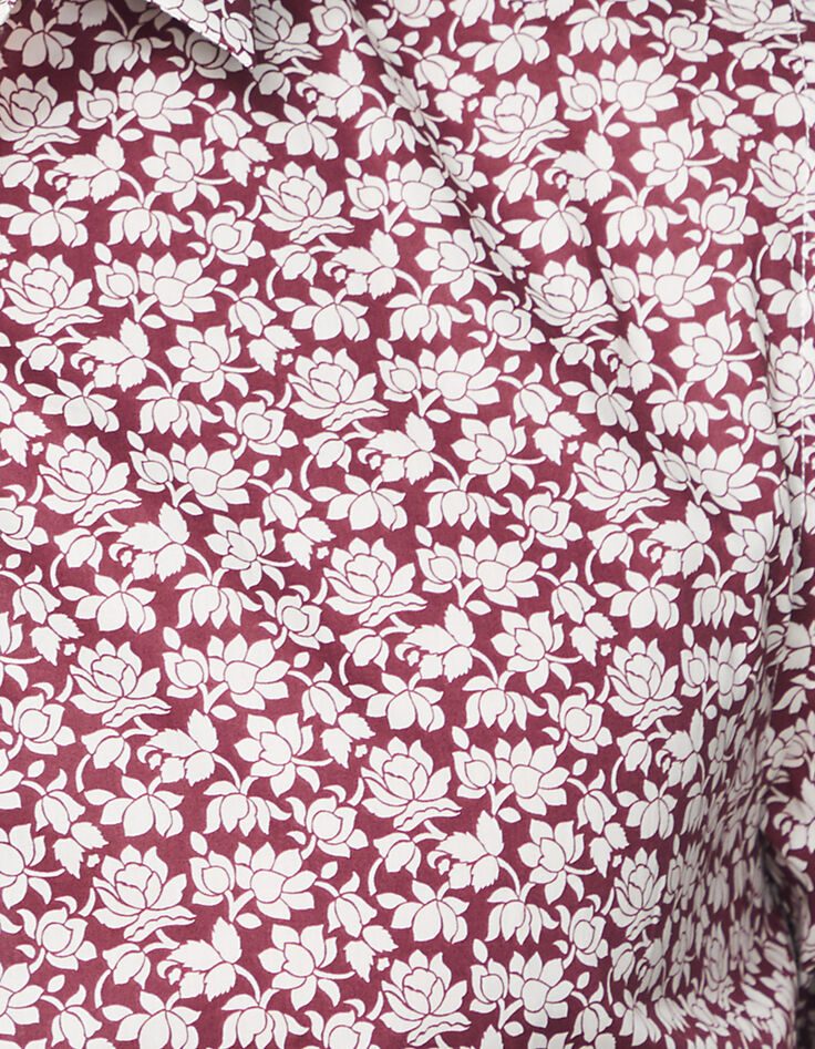 Men’s burgundy Liberty Lotus fabric SLIM shirt-5 Men’s burgundy Liberty Lotus fabric SLIM shirt-5