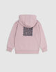 Boy's pink maxi hoodie with embroidered back-3