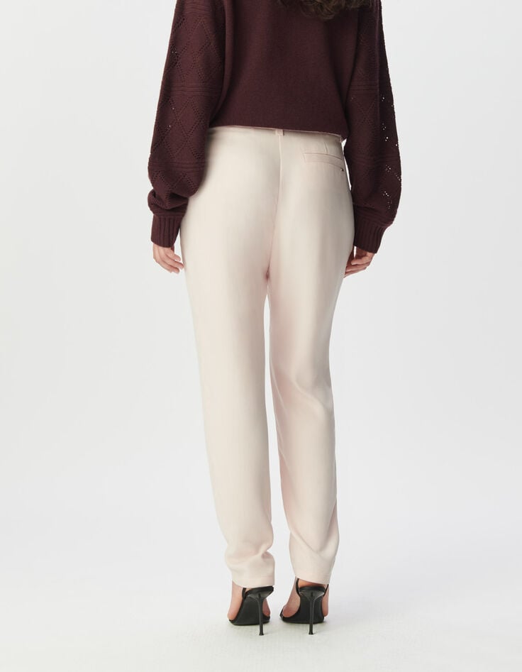 Women’s pink asymmetric waist suit trousers-2 Women’s pink asymmetric waist suit trousers-2