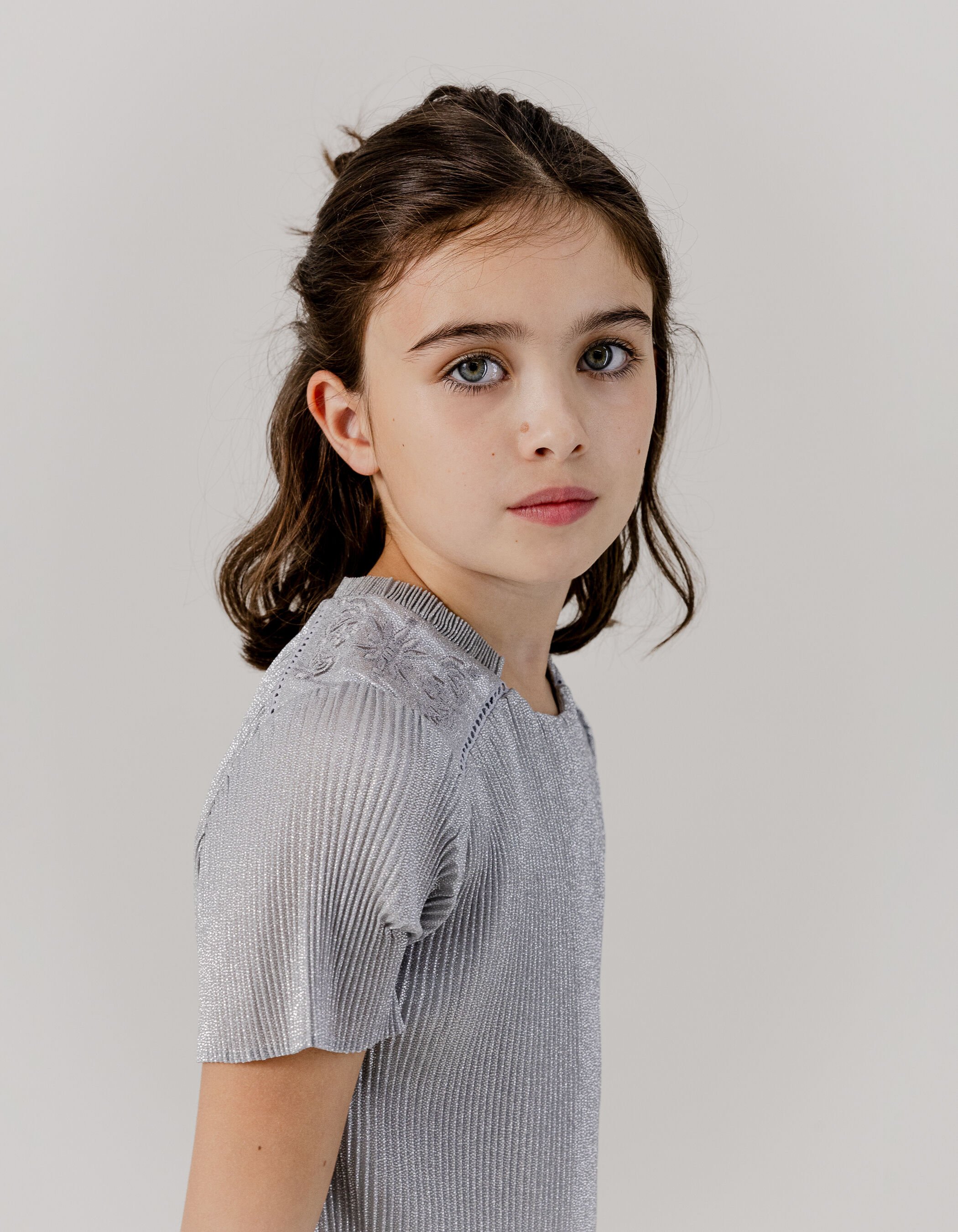 Robe argentée fille hot sale