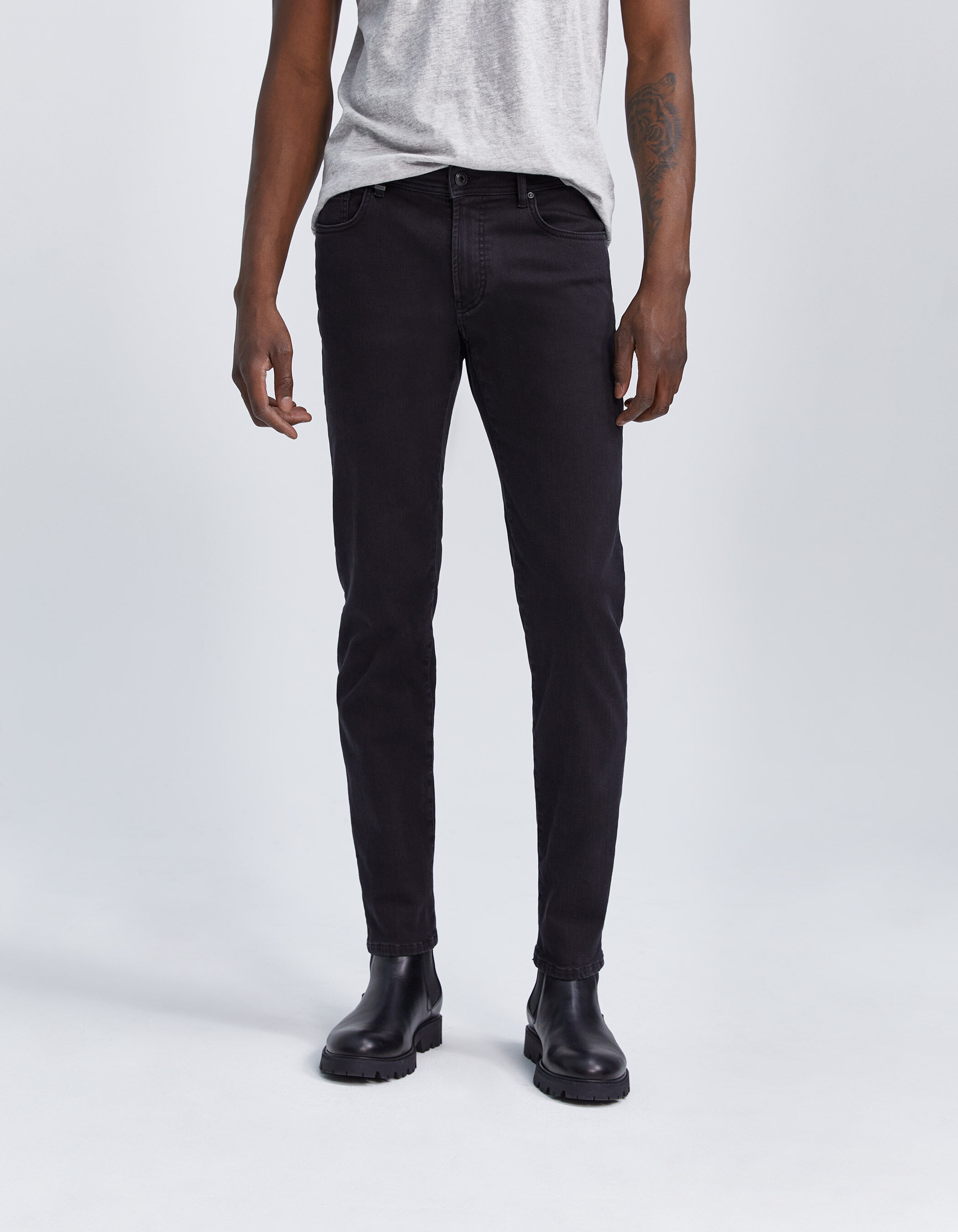 Jean SLIM noir Lemmy en Cosy Fleece Homme