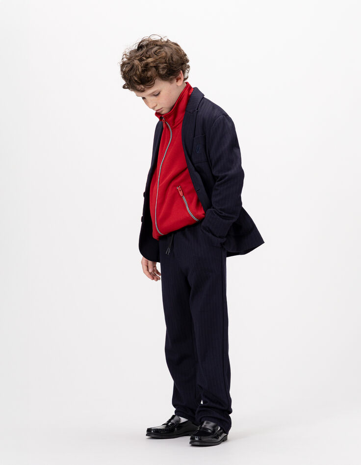 Pantalón jogger loose azul marino rayas tenis niño-3
