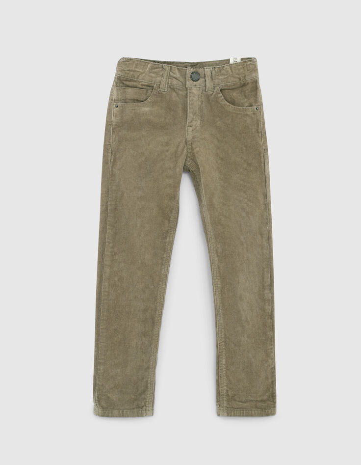 Pantalon slim kaki velours garçon -1 Pantalon slim kaki velours garçon -1