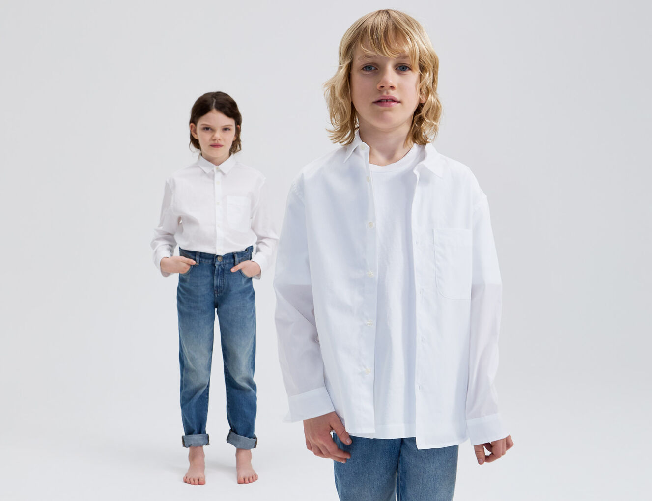 Gender Free-Wit overhemd biokatoen Uniseks - IKKS-5