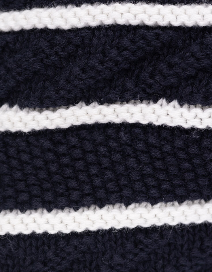 Boy's navy knitted furry snood-4