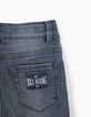 Vaquero skinny blue grey con parches niño -6