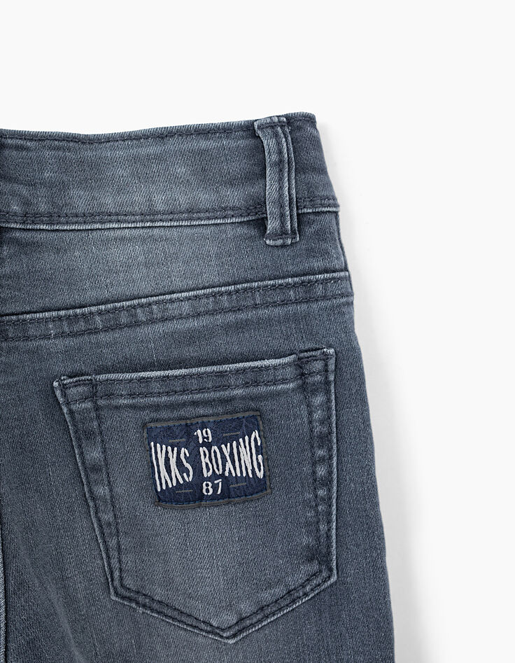 Vaquero skinny blue grey con parches niño -6