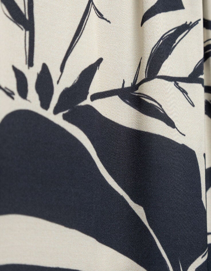 Marinefarbene Maxi-Hose mit weitem Bein f&uuml;r Damen-10