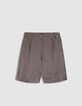 Bermudas entalladas de mujer en mezcla de Lyocell&reg; gris-7