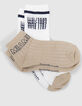 Boys&rsquo; white and beige socks-3