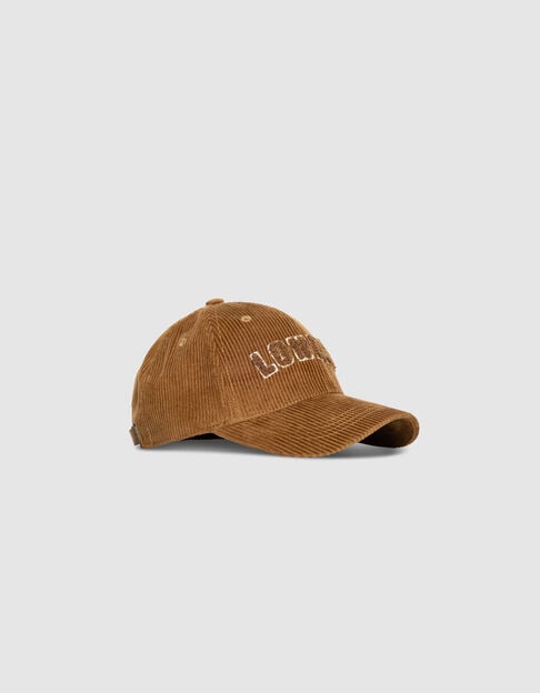 Casquette beige velours côtelé message bouclette Femme - IKKS