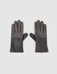 Guantes de cuero negro y caqui mujer-1