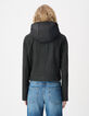 Grijze wollen peacoat voor dames-3