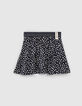 Falda navy estampado lunares y volante niña-3