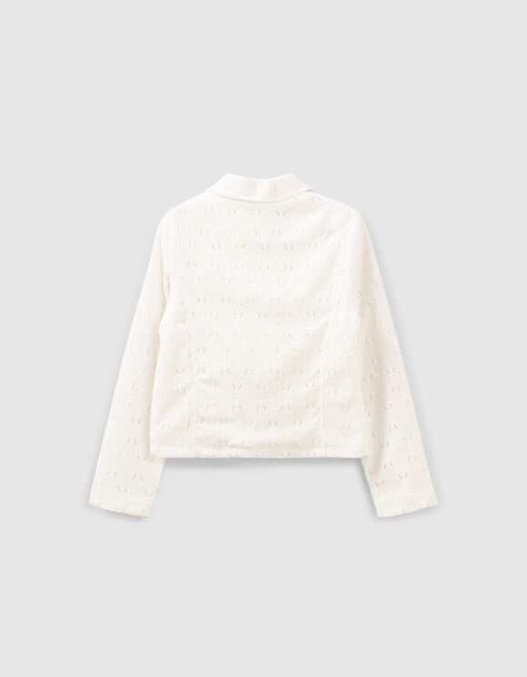 Blouson Motard En Cuir Fin Couleur Blanc Cassé - Taille Moyen (S Homme/M Femme), Occasion Très Bon état