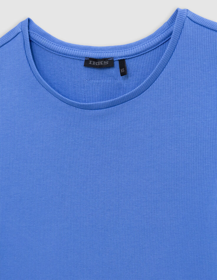 Blauwe T-shirtjurk biokatoen meisjes-5