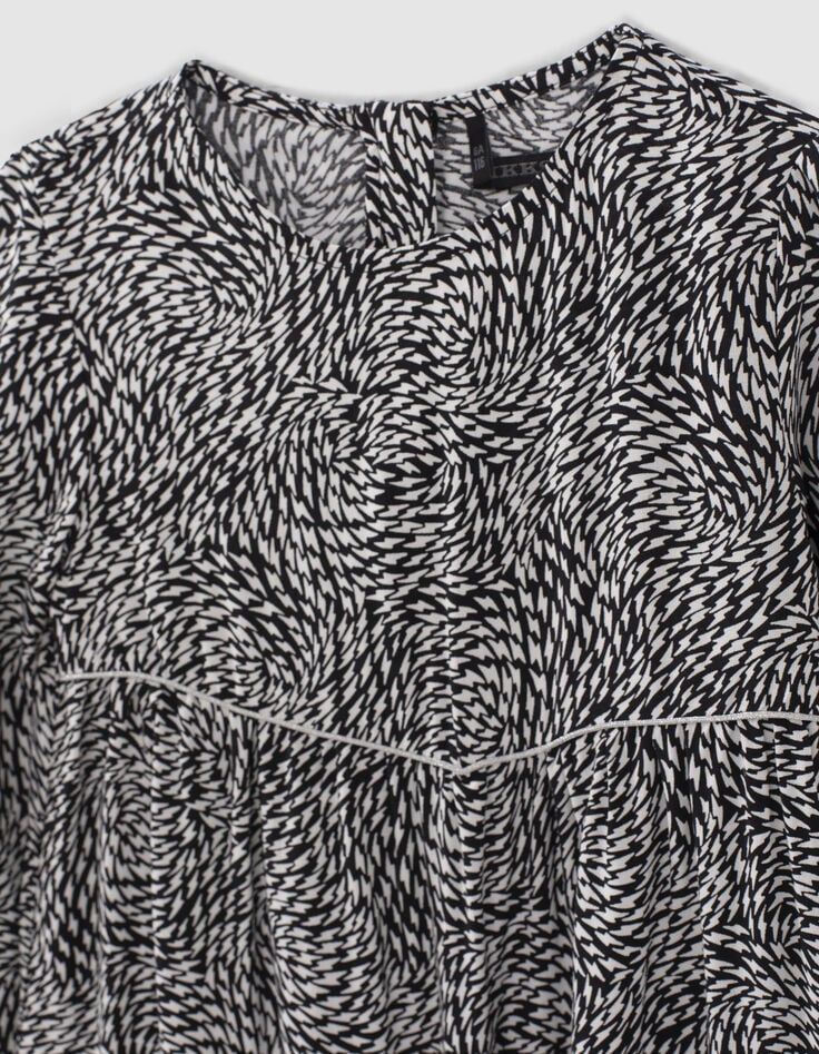 Robe noire Lenzing™ Ecovero™ imprimé graphique fille-4