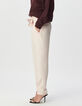 Pantalón de traje rosa cintura asimétrica mujer-4